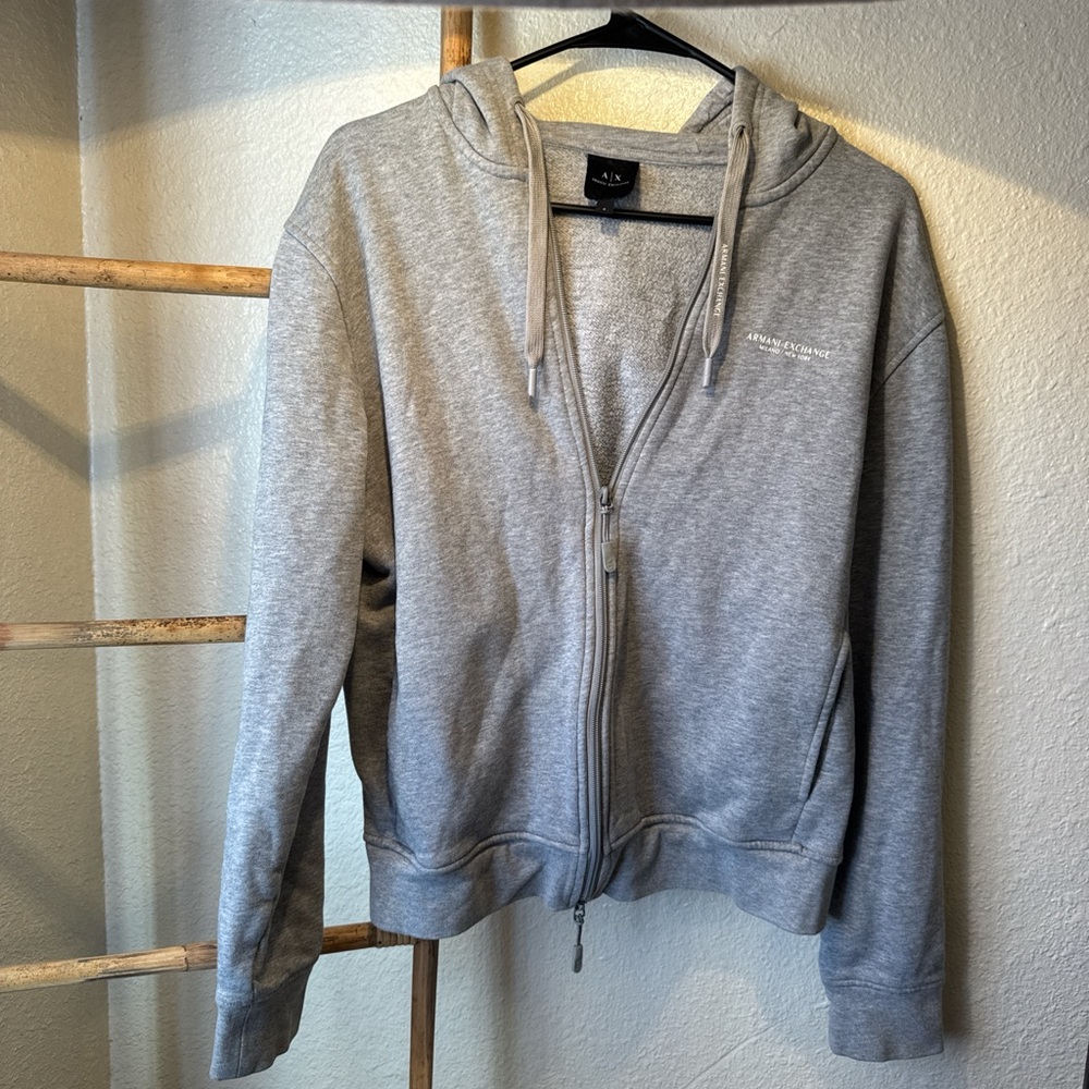 Armani Exchange Gray Hoodie Jacket